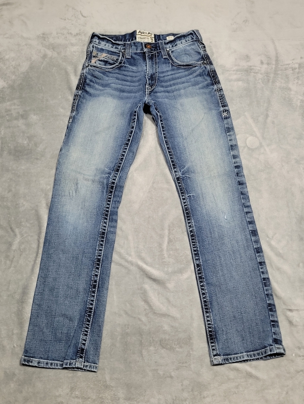 Ariat M5 Straight Fit Straight Leg Mens Jeans Denim 30x32 Medium Wash Western